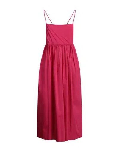 Liviana Conti Woman Midi Dress Fuchsia Size 8 Cotton, Polyamide, Elastane In Pink