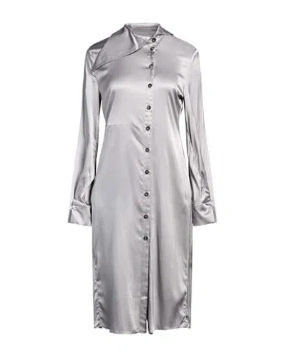 Liviana Conti Woman Midi Dress Grey Size 6 Viscose, Elastane