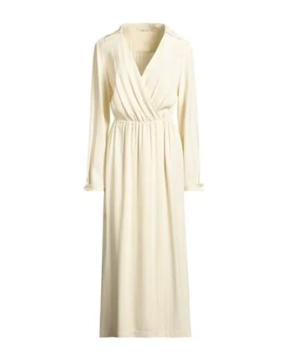 Liviana Conti Woman Midi Dress Ivory Size 4 Viscose, Acetate In White