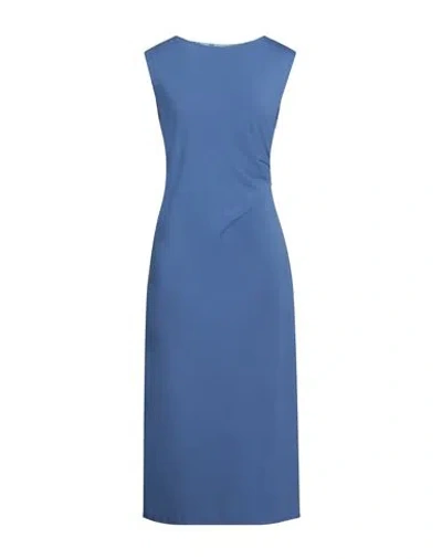 Liviana Conti Woman Midi Dress Light Blue Size 10 Viscose, Polyamide, Elastane, Acetate, Polyester