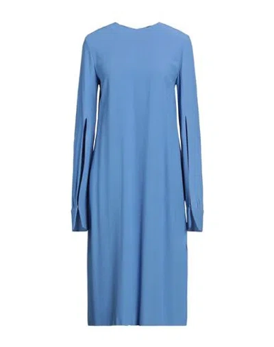 Liviana Conti Woman Midi Dress Light Blue Size 10 Viscose, Acetate