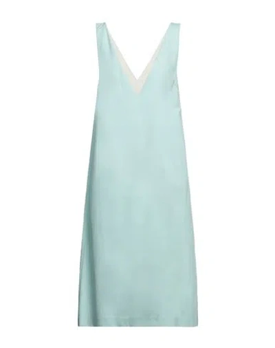 Liviana Conti Woman Midi Dress Light Green Size 6 Cotton, Viscose, Virgin Wool, Elastane