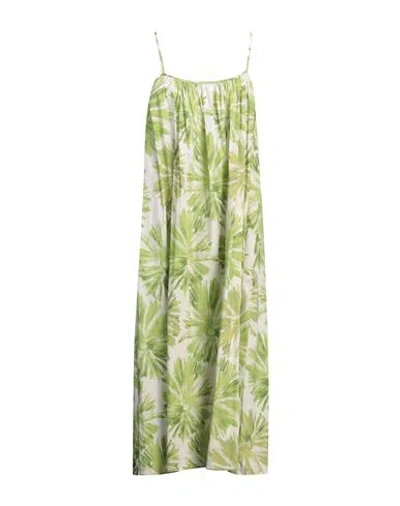 Liviana Conti Woman Midi Dress Light Green Size 12 Cotton, Elastane