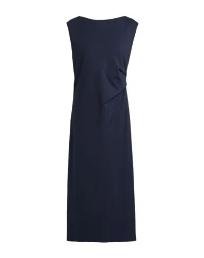 Liviana Conti Woman Midi Dress Midnight Blue Size 8 Viscose, Polyamide, Elastane, Acetate, Polyester