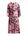 Liviana Conti Woman Midi Dress Pink Size 8 Viscose, Elastane In Animal Print