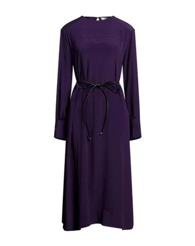 Liviana Conti Woman Midi Dress Purple Size 12 Acetate, Silk