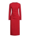 Liviana Conti Woman Midi Dress Red Size 2 Viscose, Acetate In Red