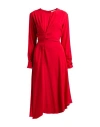 Liviana Conti Woman Midi Dress Red Size 8 Viscose, Acetate In Red