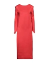 Liviana Conti Woman Midi Dress Red Size S Virgin Wool, Polypropylene