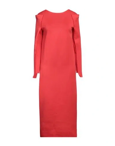 Liviana Conti Woman Midi Dress Red Size L Virgin Wool, Polypropylene In Pink
