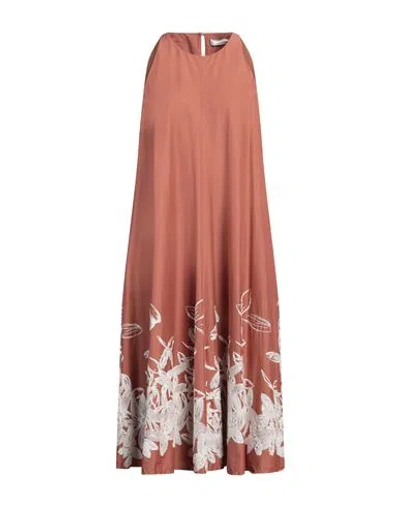 Liviana Conti Woman Midi Dress Rust Size 8 Cotton, Polyamide, Elastane In Red