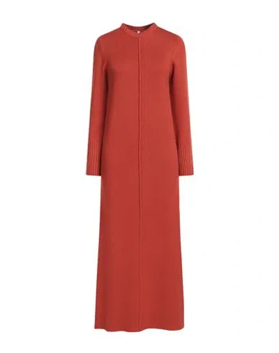 Liviana Conti Woman Midi Dress Rust Size S Virgin Wool In Red