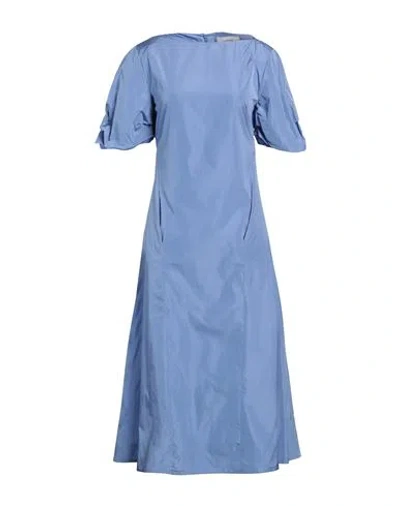 Liviana Conti Woman Midi Dress Slate Blue Size 8 Polyester