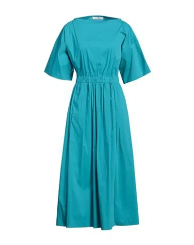 Liviana Conti Woman Midi Dress Turquoise Size 6 Cotton, Polyamide, Elastane
