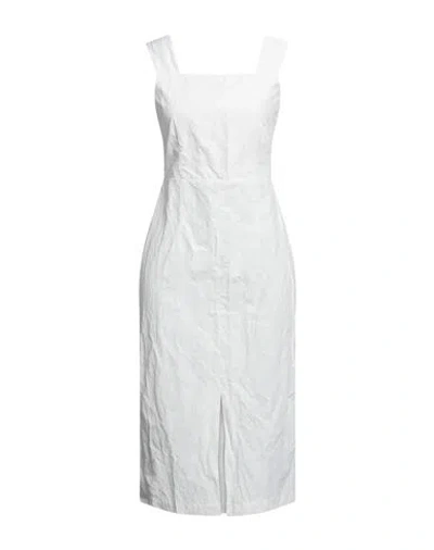 Liviana Conti Woman Midi Dress White Size 6 Polyamide, Cotton, Metallic Fiber
