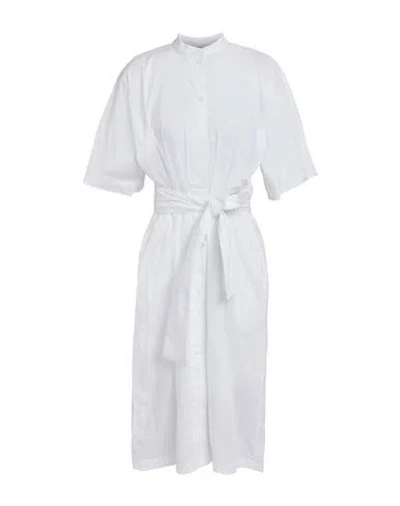Liviana Conti Woman Midi Dress White Size 8 Cotton, Polyamide, Elastane