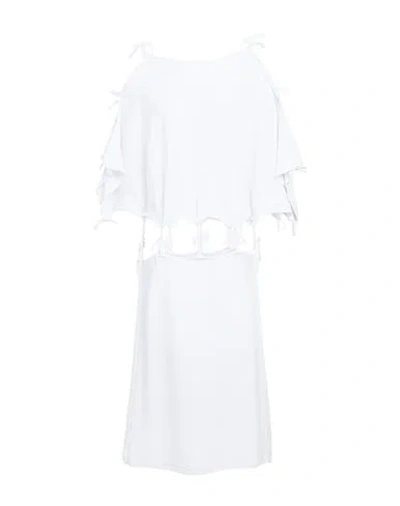 Liviana Conti Woman Midi Dress White Size 8 Viscose, Polyamide