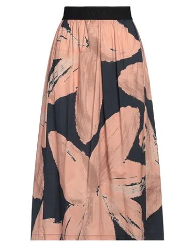 Liviana Conti Woman Midi Skirt Antique Rose Size 6 Cotton, Polyamide, Elastane In Pink