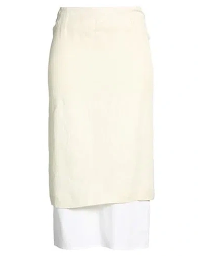Liviana Conti Woman Midi Skirt Beige Size 8 Viscose, Linen, Cotton, Polyamide, Elastane In Neutral