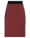 Liviana Conti Woman Midi Skirt Brick Size 6 Viscose, Polyamide, Elastane, Acetate, Polyester In Red