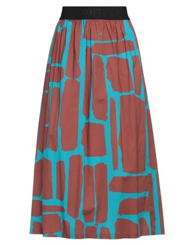 Liviana Conti Woman Midi Skirt Brown Size 6 Cotton, Polyamide, Elastane