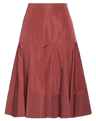 Liviana Conti Woman Midi Skirt Brown Size 6 Polyester