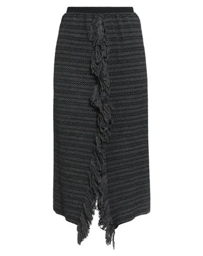 Liviana Conti Woman Midi Skirt Charcoal Size M Cashmere, Polyamide