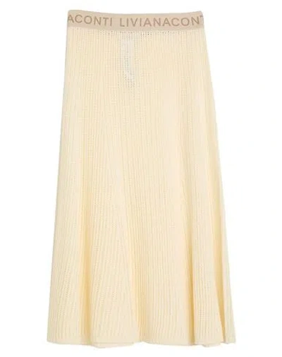 Liviana Conti Woman Midi Skirt Cream Size 10 Cashmere, Polyamide In Neutral