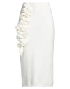 Liviana Conti Woman Midi Skirt Cream Size L Virgin Wool, Polyamide, Cashmere, Elastane