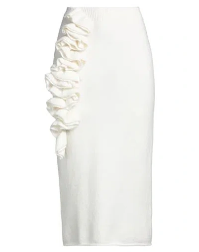 Liviana Conti Woman Midi Skirt Cream Size L Virgin Wool, Polyamide, Cashmere, Elastane In White