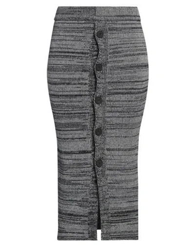 Liviana Conti Woman Midi Skirt Grey Size 6 Cashmere, Polyamide