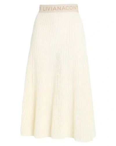 Liviana Conti Woman Midi Skirt Ivory Size 10 Cashmere, Polyamide In White