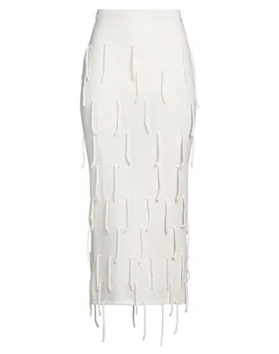 Liviana Conti Woman Midi Skirt Ivory Size 4 Wool, Polyamide In White