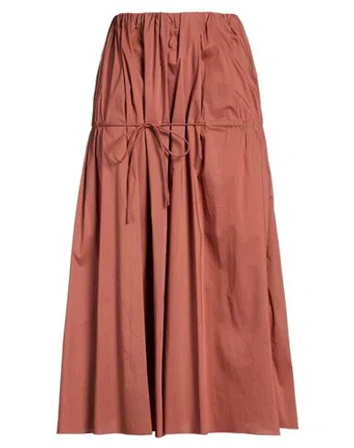Liviana Conti Woman Midi Skirt Light Brown Size 12 Cotton, Polyamide, Elastane