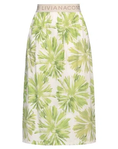 Liviana Conti Woman Midi Skirt Light Green Size 6 Cotton, Polyamide, Elastane