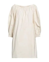 Liviana Conti Woman Mini Dress Beige Size 10 Cotton, Polyamide, Elastane In Beige