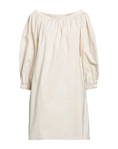 Liviana Conti Woman Mini Dress Beige Size 10 Cotton, Polyamide, Elastane