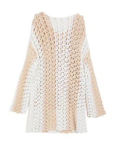 Liviana Conti Woman Mini Dress Beige Size M Cotton, Acrylic