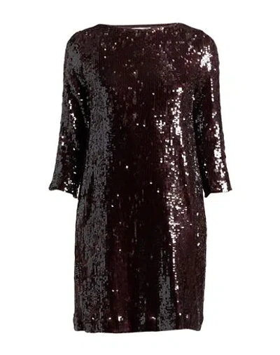 Liviana Conti Woman Mini Dress Dark Brown Size 12 Polyamide, Elastane