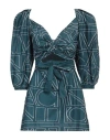 Liviana Conti Woman Mini Dress Deep Teal Size 6 Cotton, Polyamide, Elastane In Green