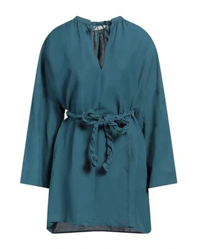 Liviana Conti Woman Mini Dress Deep Teal Size 12 Viscose, Linen In Green