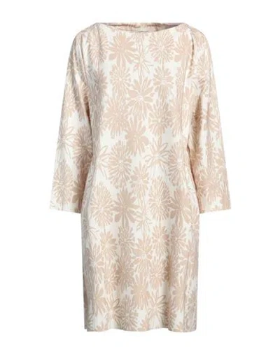 Liviana Conti Woman Mini Dress Sand Size 12 Viscose, Polyamide, Elastane In Beige