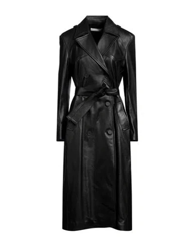 Liviana Conti Woman Overcoat & Trench Coat Black Size 12 Leather