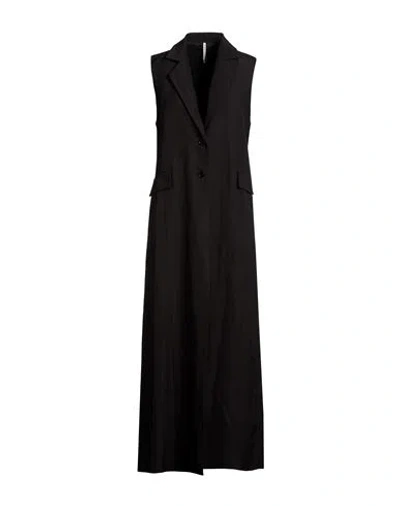 Liviana Conti Woman Overcoat & Trench Coat Black Size 4 Viscose, Linen