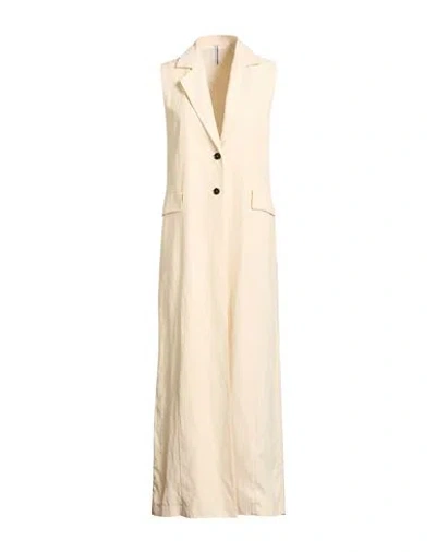 Liviana Conti Woman Overcoat & Trench Coat Ivory Size 4 Viscose, Linen In White