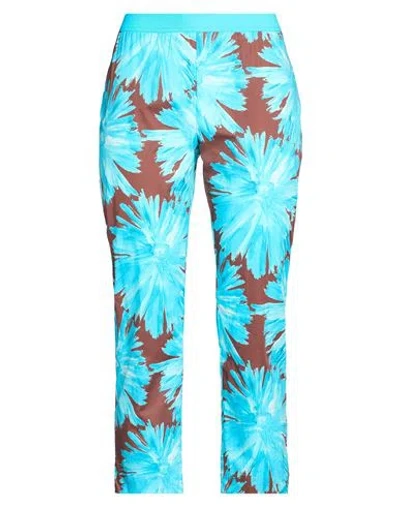 Liviana Conti Woman Pants Azure Size 12 Cotton, Elastane In Multi