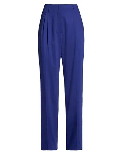 Liviana Conti Woman Pants Bright Blue Size 12 Polyester, Wool, Elastane