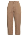 Liviana Conti Woman Pants Camel Size 29 Cotton, Linen In Brown