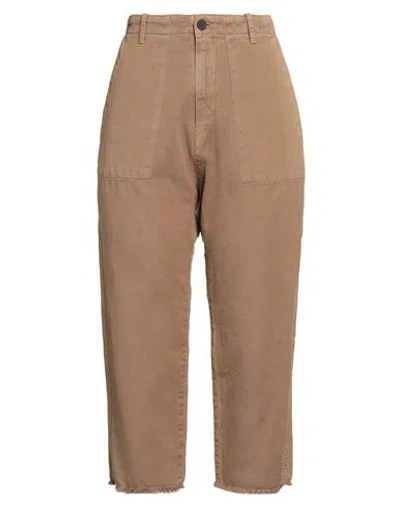 Liviana Conti Woman Pants Camel Size 29 Cotton, Linen In Brown
