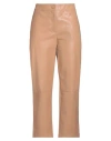 Liviana Conti Woman Pants Camel Size 8 Polyurethane, Polyester In Beige